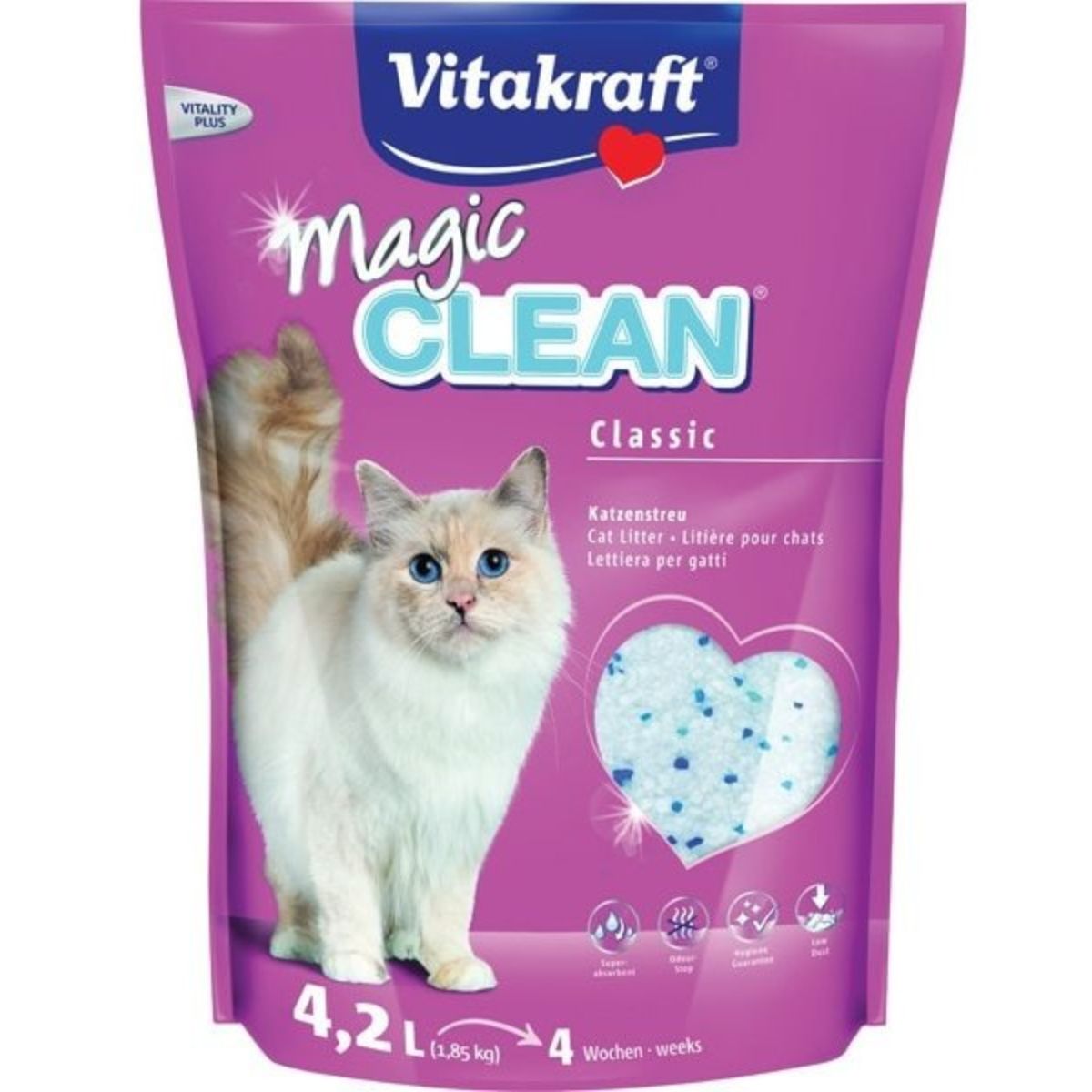 Vitakraft Magic Clean Perlas de gel de sílice súper absorbentes 4,2 L
