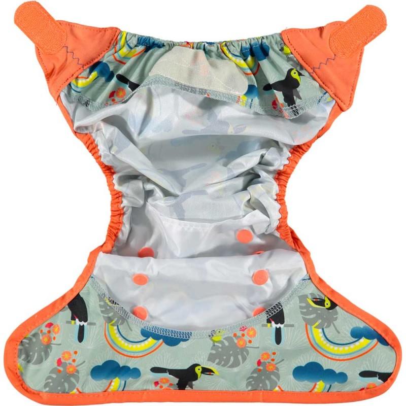 Cobertor de pañal reutlizable bambú Pop-in velcro Toucan Close Parent