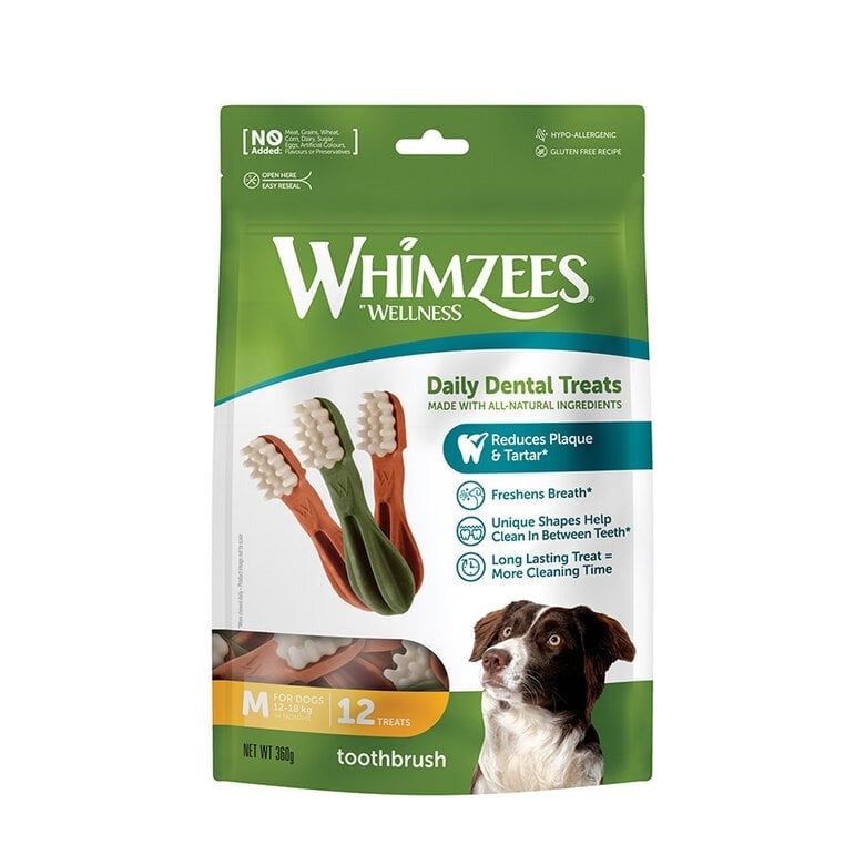Whimzees Snack dental para perros Toothbrush M 12 uds