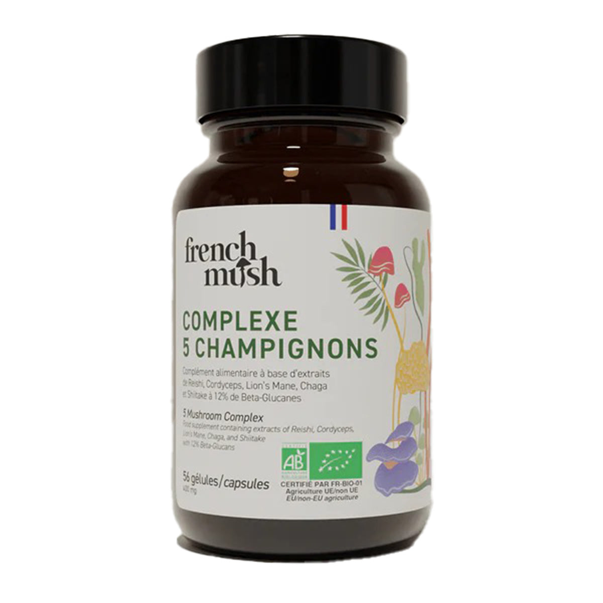 Cápsulas de Extractos Complejo 5 Hongos BIO French Mush 56uds