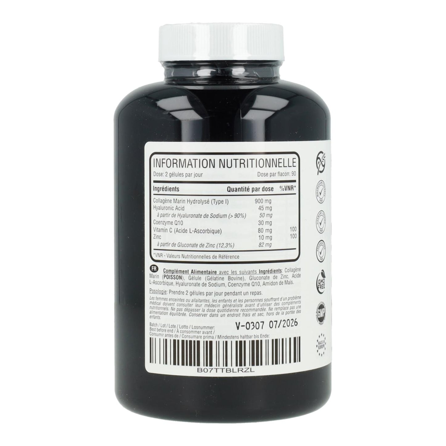 Colágeno Marino con Ácido Hialurónico, Coenzima Q10, Vitamina C y Zinc Hivital 180 cápsulas