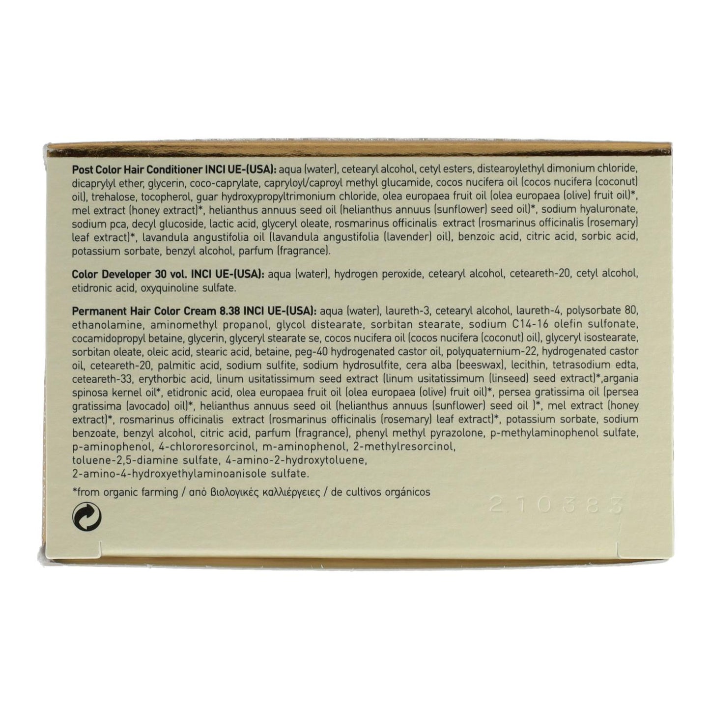 Tinte My Color Elixir N8.38 Apivita