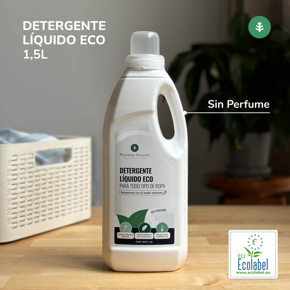 Pack 6xDetergente Líquido Ropa ECO Sín Perfume Planeta Huerto 1,5 Litros