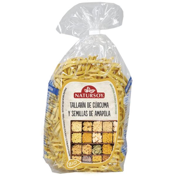 Tallarín de cúrcuma y semillas de amapola ECO Natursoy, 250 g