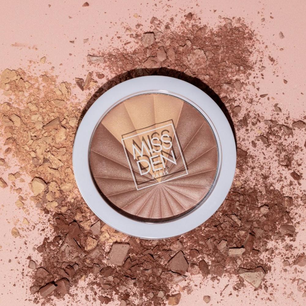 Maquillaje polvo "Bronze eclat" 652  piel clara, Miss Den Paris