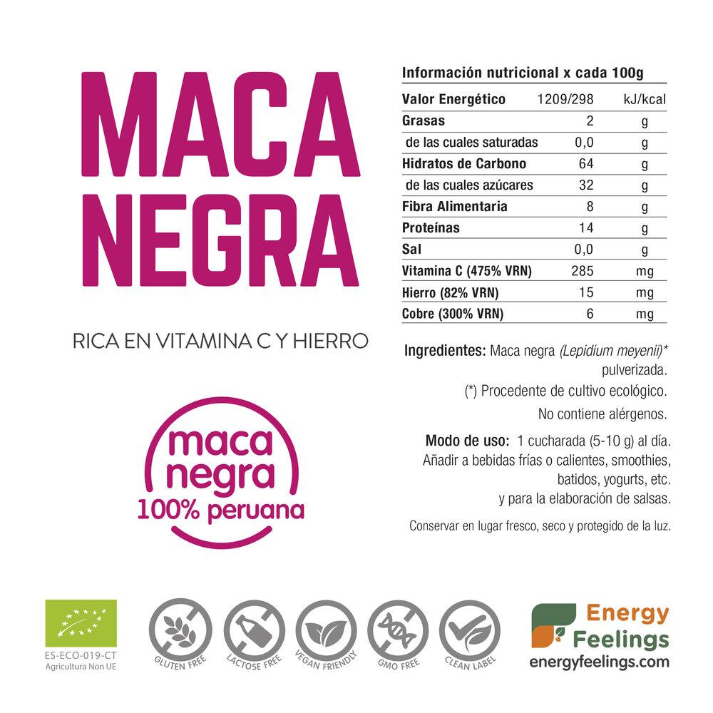 Pack 2x Maca negra ECO en polvo Energy Feelings 1 Kg