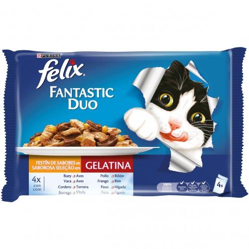FELIX Duo Festín de Sabores en Gelatina 4x85g