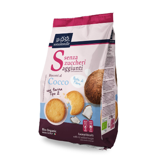 Galletas de Coco Sin azúcar Sottolestelle 250g