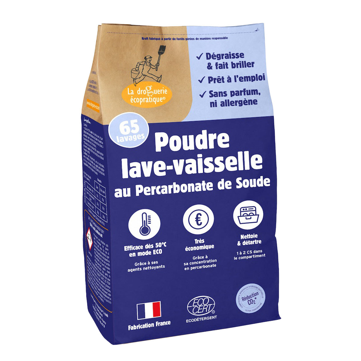 Detergente lavavajillas con percarbonato de sodio La Droguerie écologique 1kg