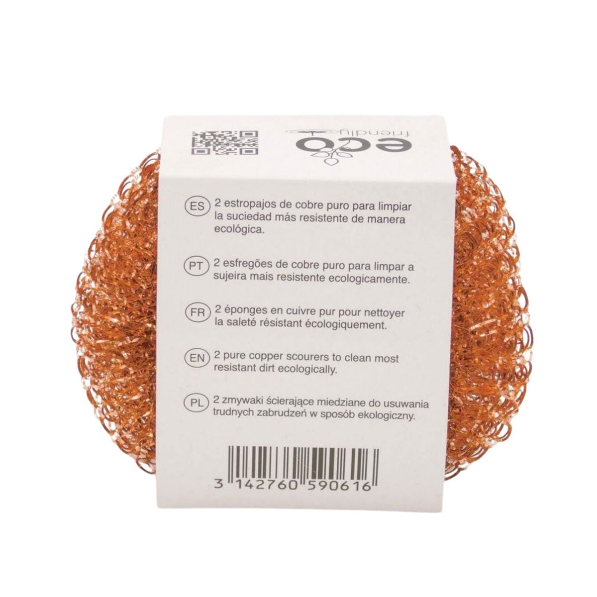 6 Estropajos de cobre puro Eco Friendly Kerkom (3 Packs de 2)