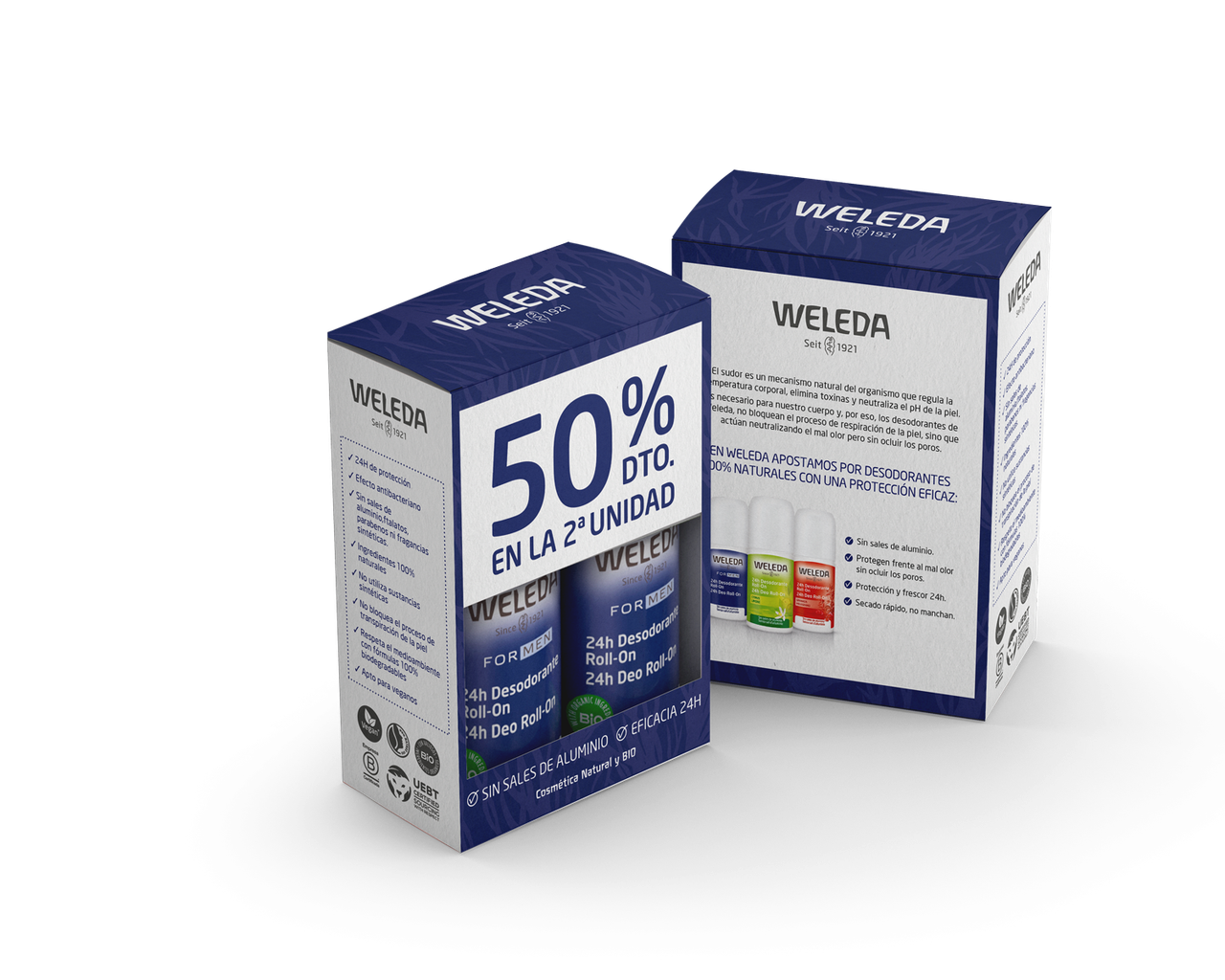 Duplo Desodorante Roll-on Hombre  50ml Weleda