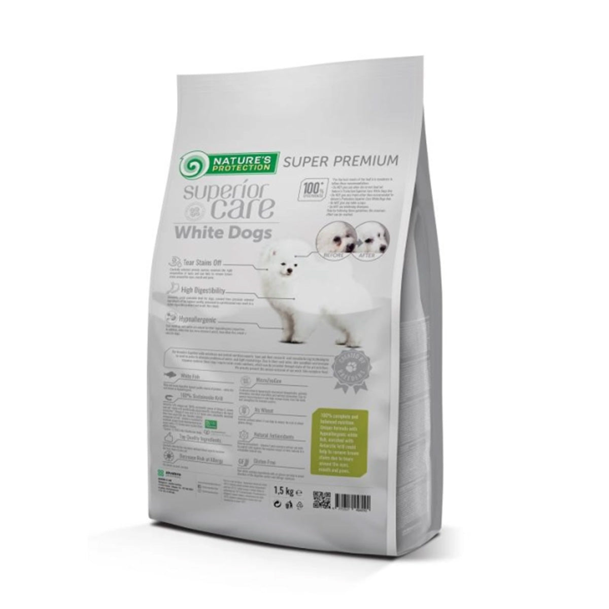 Pienso perros junior razas pequeñas con pescado blanco White Dog 1,5 kg Nature's Protection