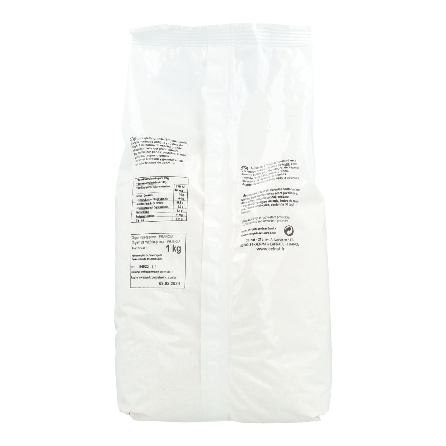 Harina de Espelta Integral Celnat 1Kg