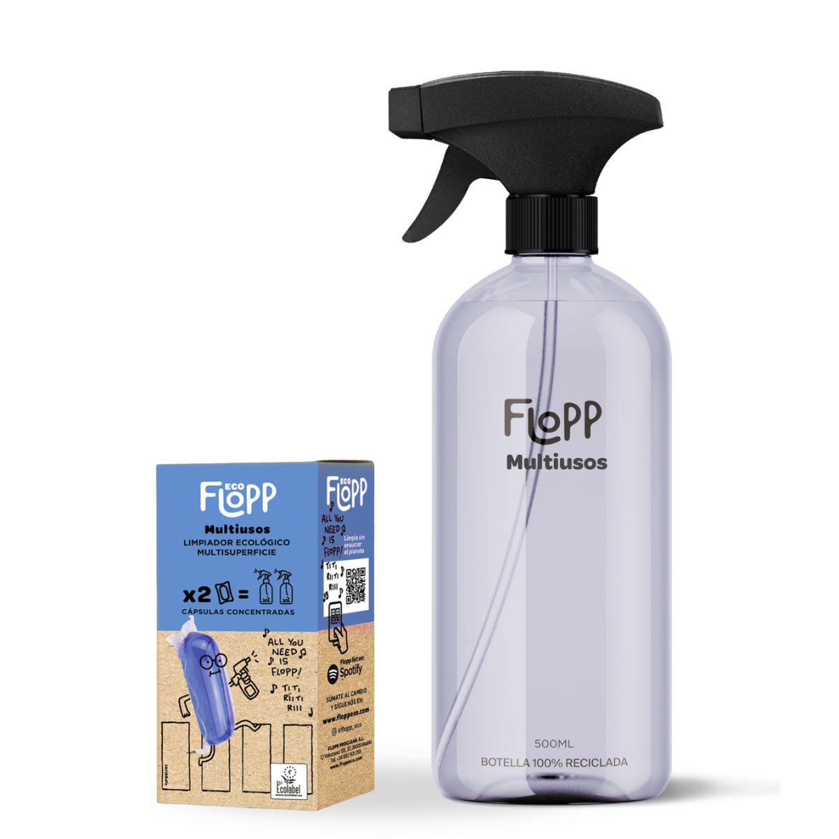 FLOPP ECO Multiusos Botella 500ml + Refill
