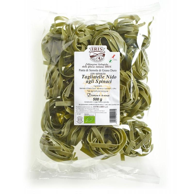 Tagliatelle espinacas de trigo duro Iris 500g