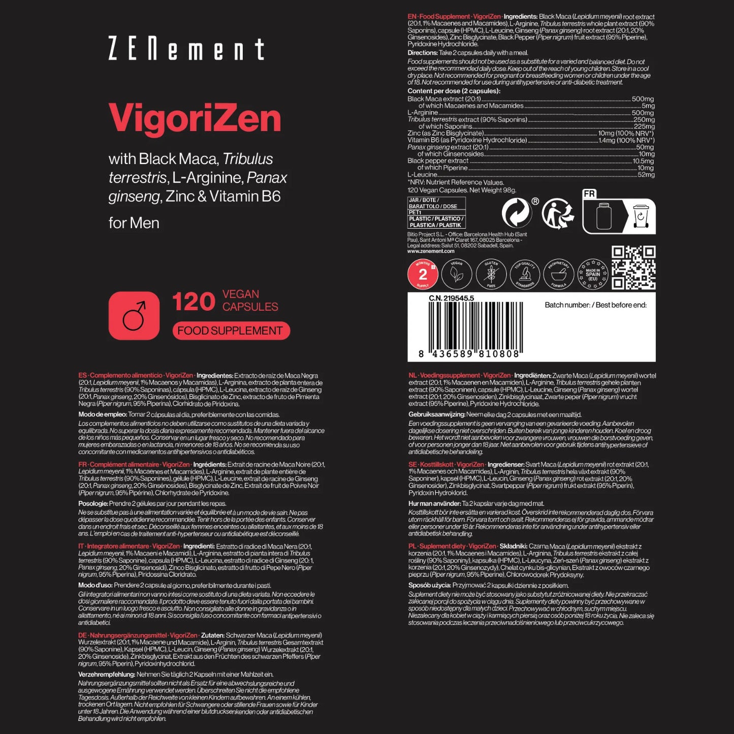 VigoriZen Zenement 120 Cápsulas Veganas