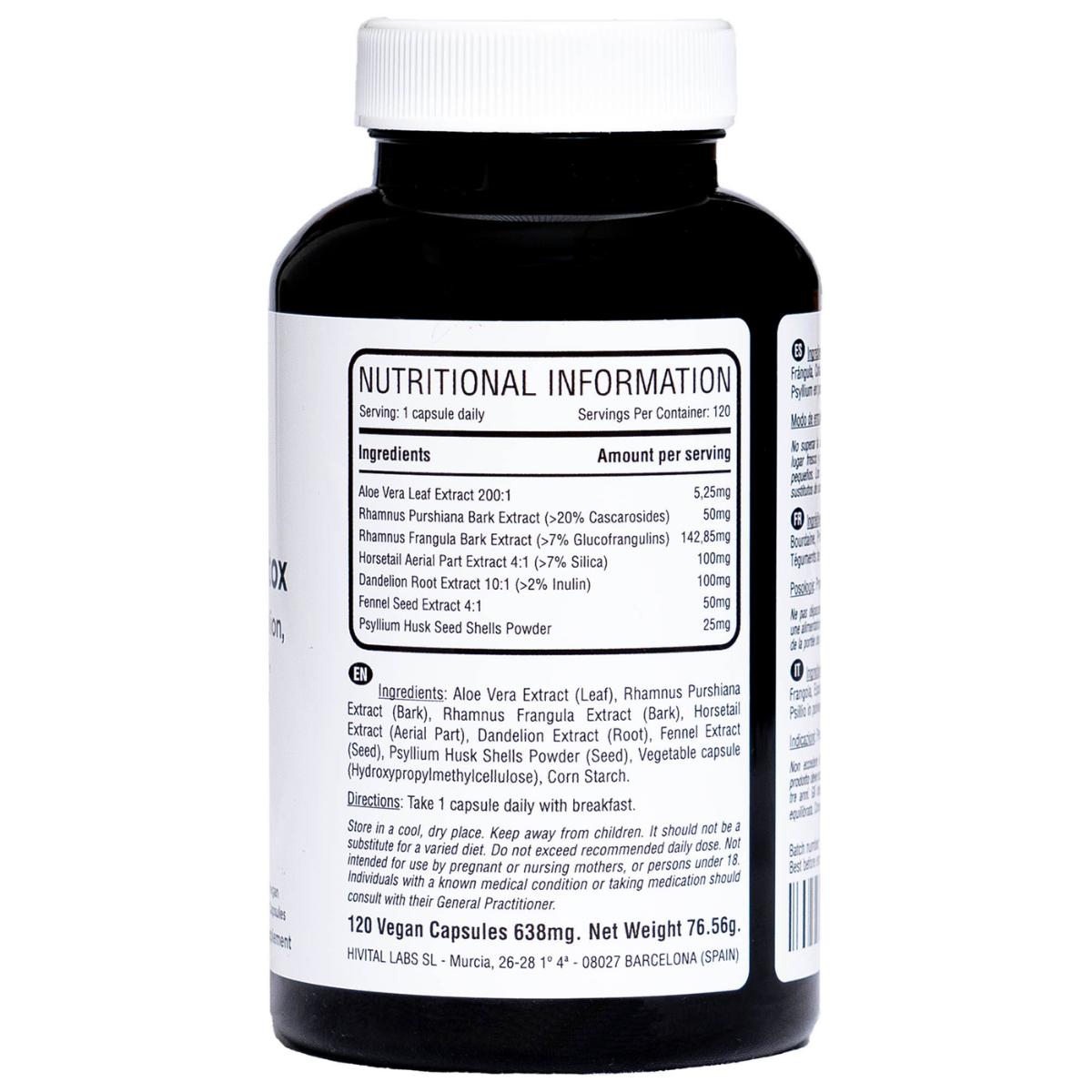 Aloe vera detox 120 cápsulas veganas Hivital