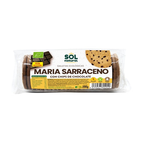 Galletas María de trigo sarraceno con chips de chocolate bio Sol Natural 200 g