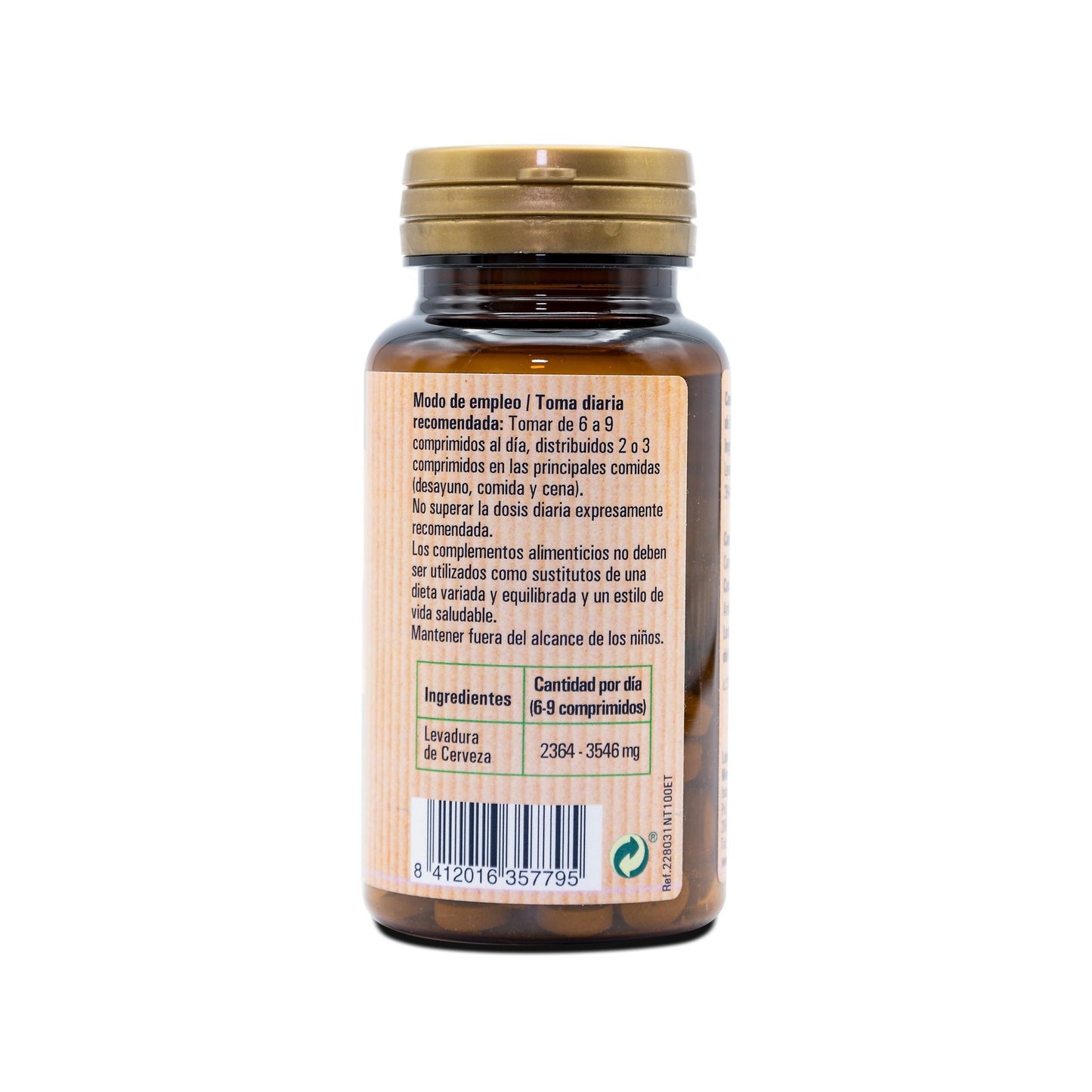 Levadura de cerveza, 100 comprimidos. NaturTierra