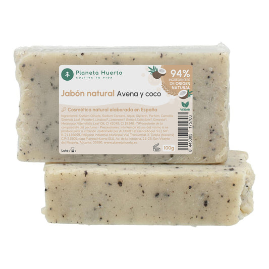 Jabón natural a base de aceite de oliva, avena y coco Planeta Huerto 100 g