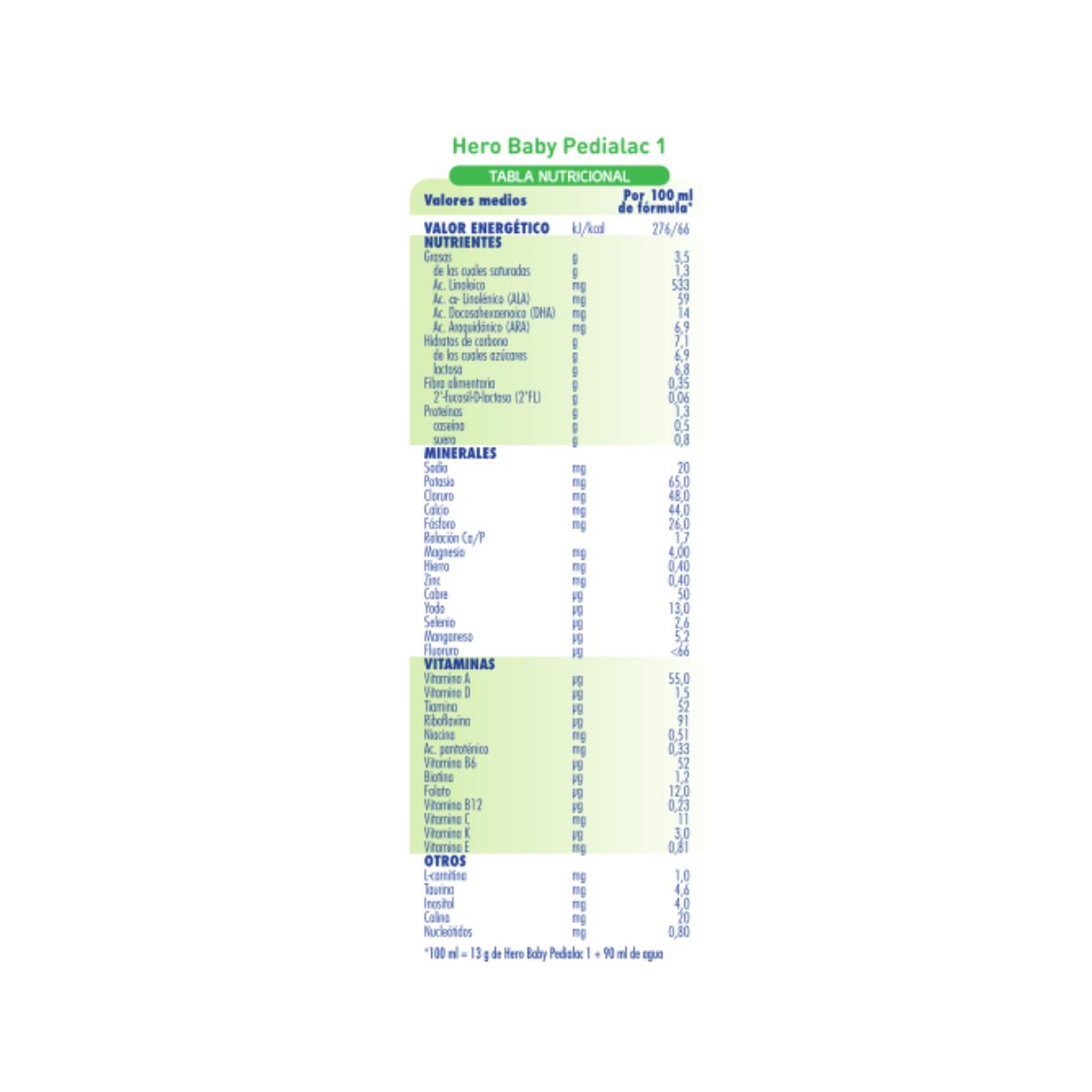 Pack 3 x Pedialac Leche Premium 1, Hero Baby, 800 g