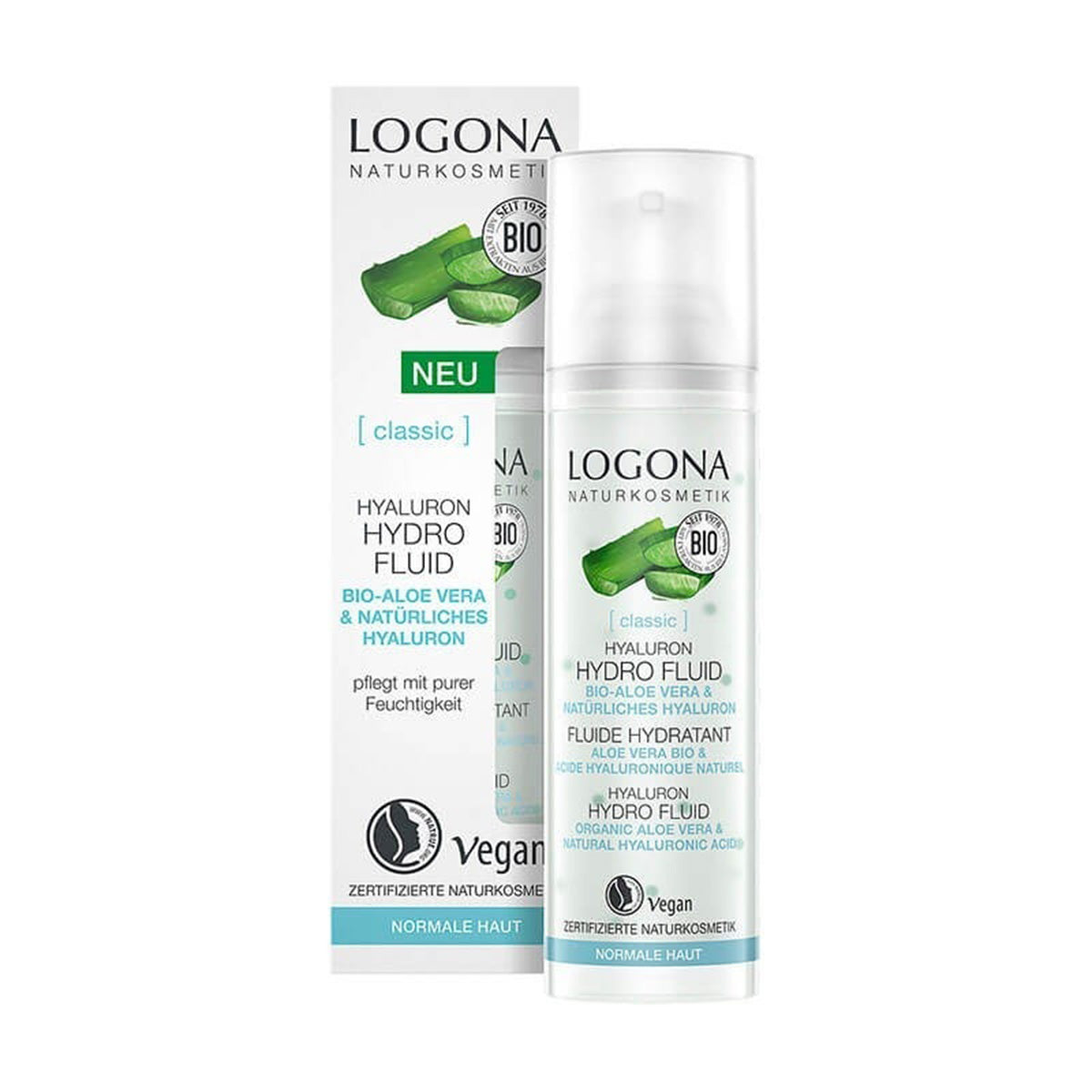 Fluido hidratante aloe vera & ácido hialurónico Logona 30 ml