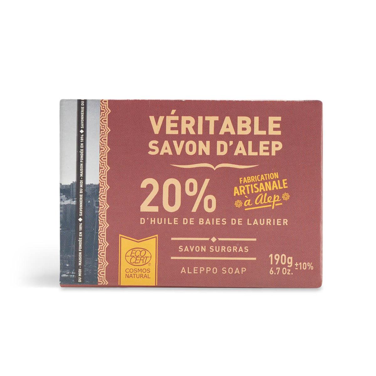 Jabón en pastilla de Alepo 20% La Corvette 190 g