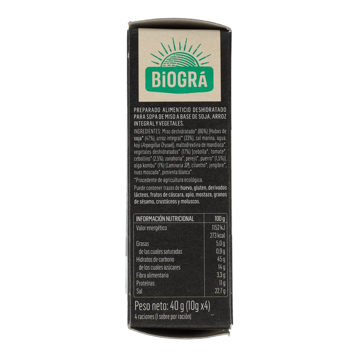 Sopa Miso rojo con Verduras Biográ, 4x10 g