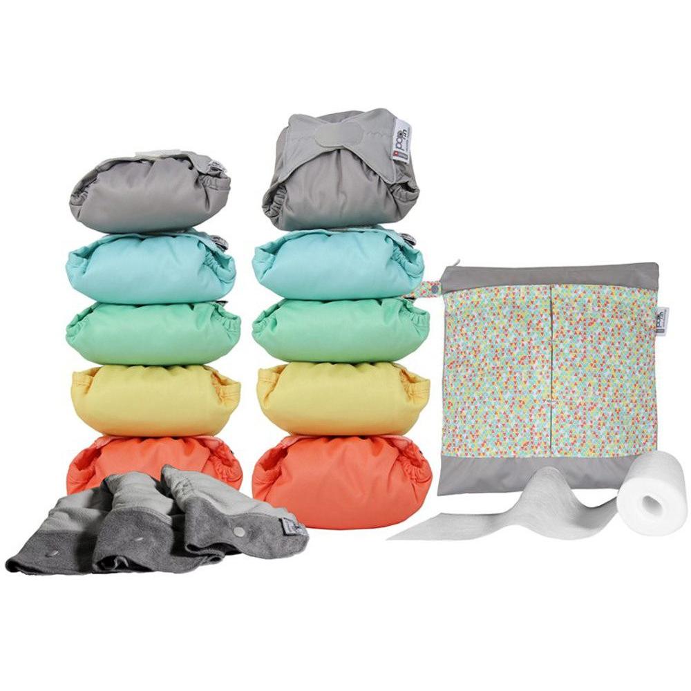 Pack de 10 Pañales de Tela en Bambú Pastel Close Parent