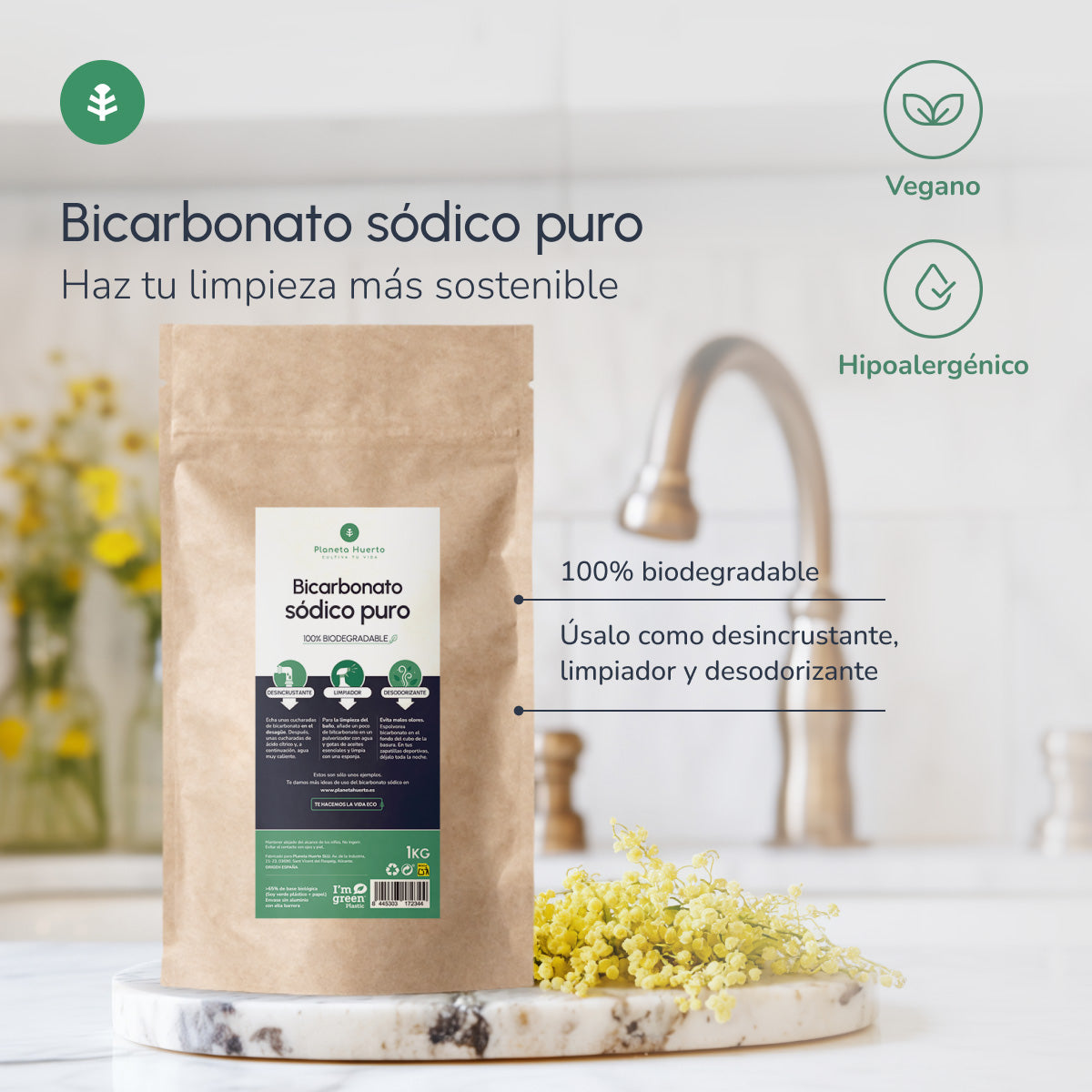 Pack 3x Bicarbonato sódico Planeta Huerto 1 Kg