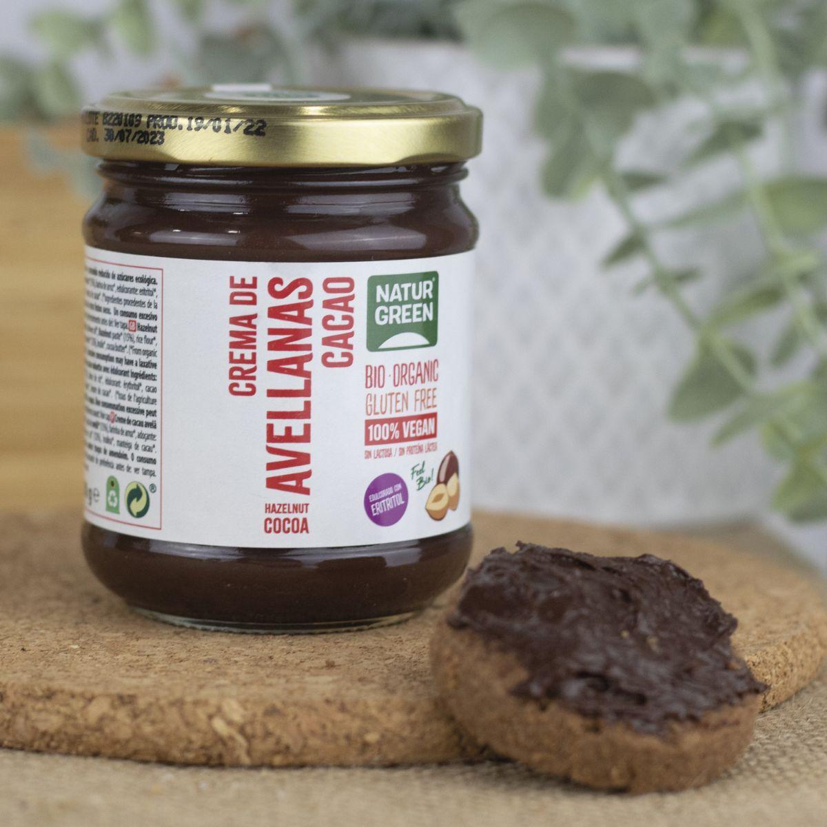 Crema de Avellanas y Cacao contenido reducido de azúcares Naturgreen 200 g