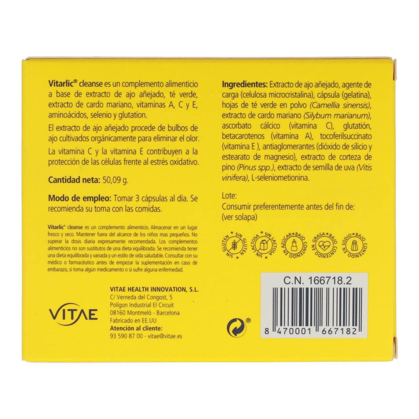 Vitarlic Cleanse 557 Mg 90 Caps Vitae