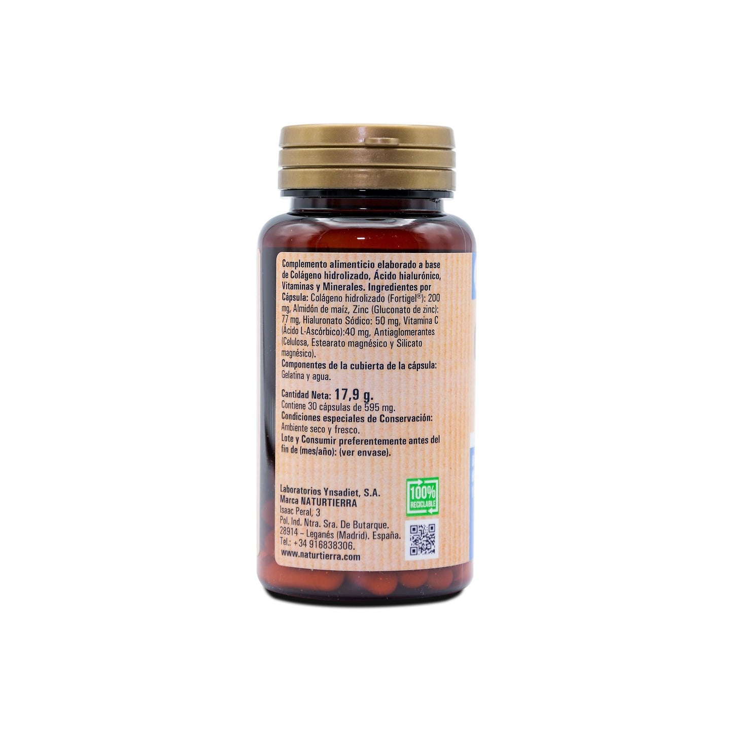 Colágeno + Ácido hilaurónico + Vitamina C + Zinc , 30 cáp. NaturTierra