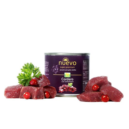 Nuevo Lata Gato senior Cordero 200 g