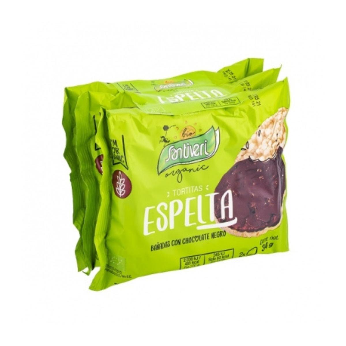 Tortitas de Espelta Chocolate Negro BIO Santiveri 3 unidades