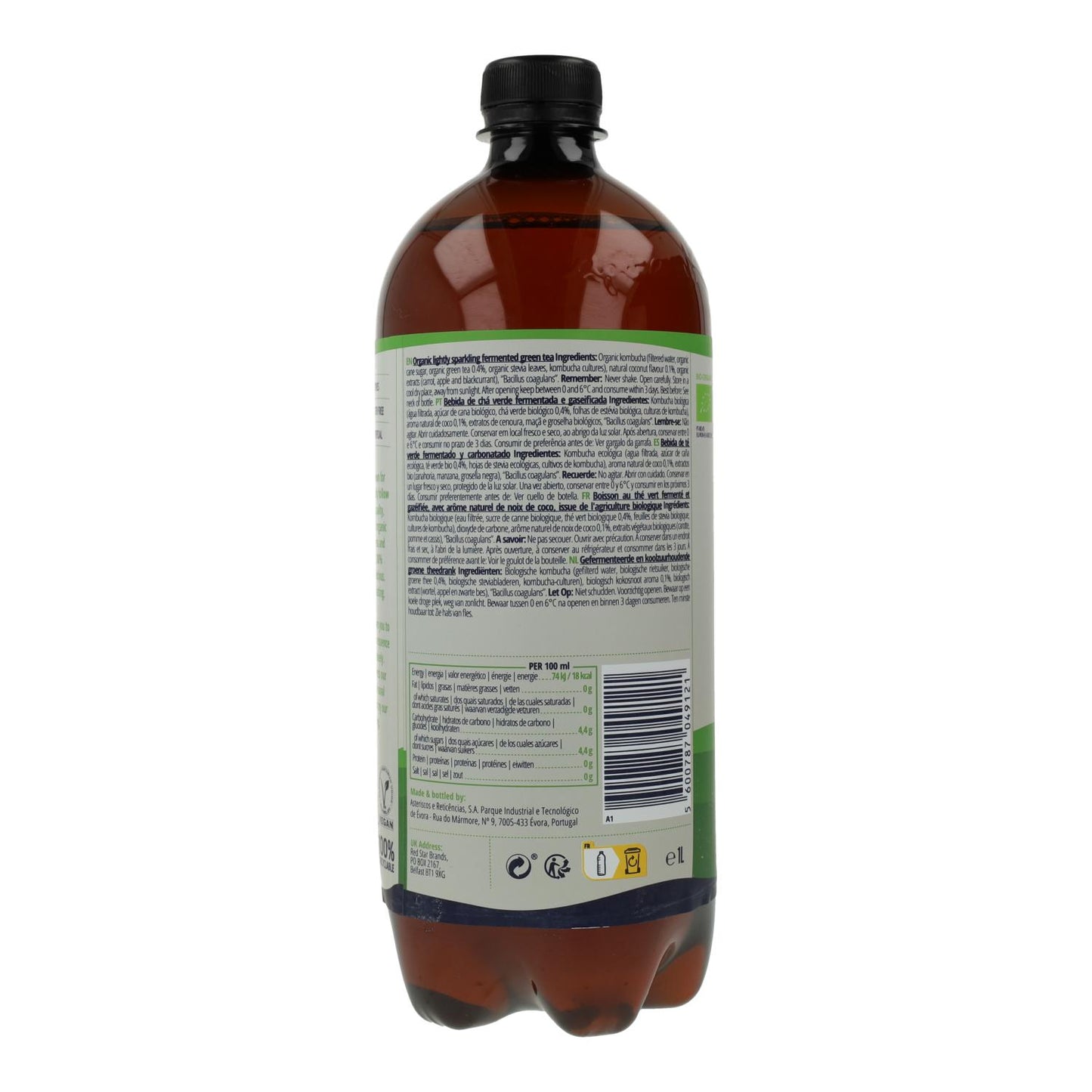 Bebida Kombucha BIO coco Captain Kombucha 1L