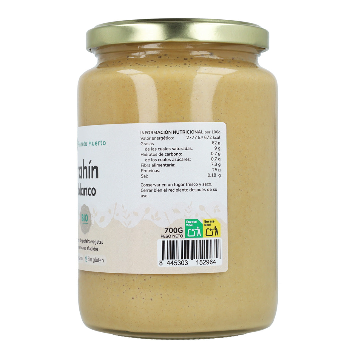 Tahin de sésamo Blanco ECO Planeta Huerto 700g