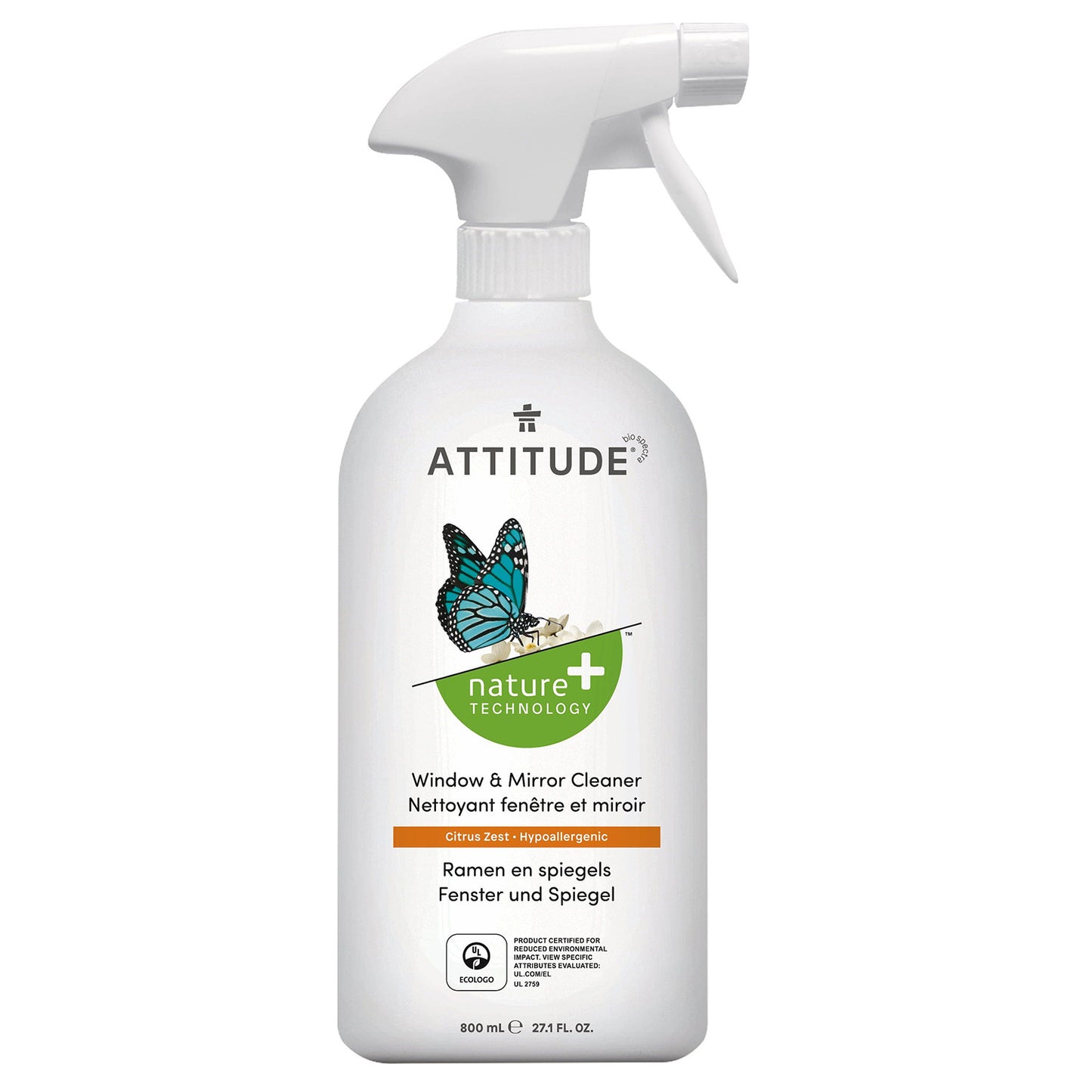 Limpiador de cristales y espejos aroma cítrico Nature + Technology