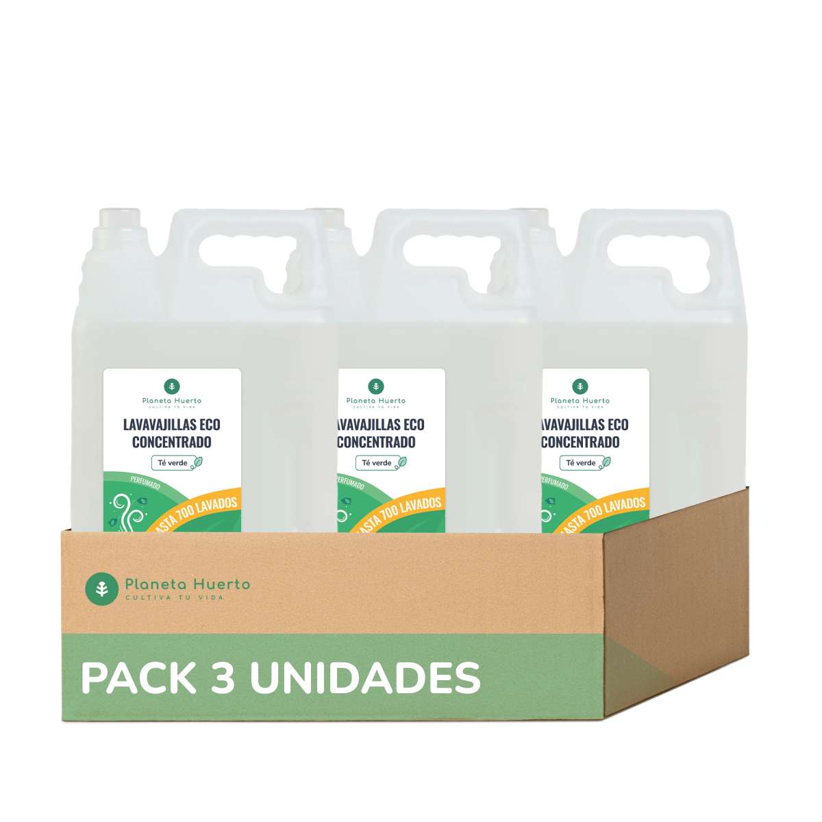 Pack 3xLavavajillas Manual  Té Verde ECO  Planeta Huerto 5l