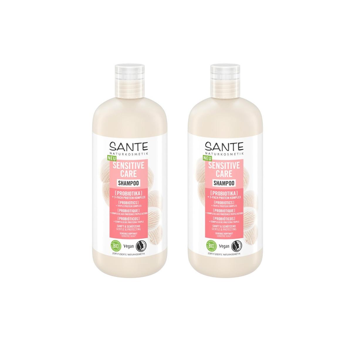 Pack 2x Champú cuidado sensitive probioticos Sante 500 ml