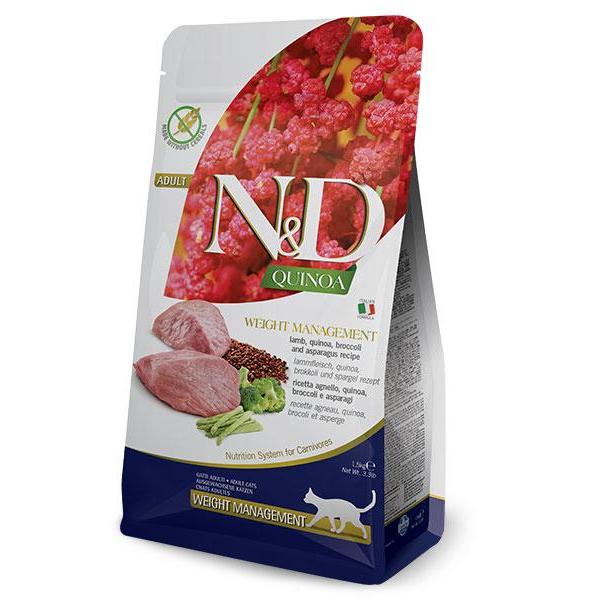 ND Quinoa Weight Management cordero Pienso para gatos Farmina 1,5 kg