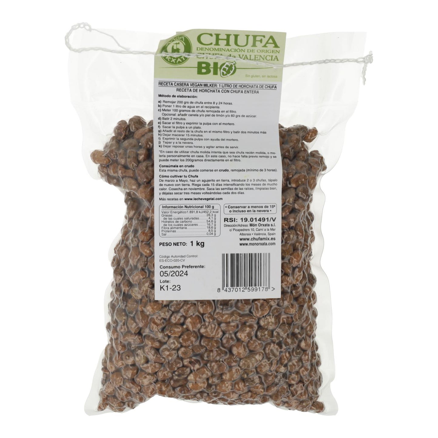 Chufa seca BIO de Valencia D.O.