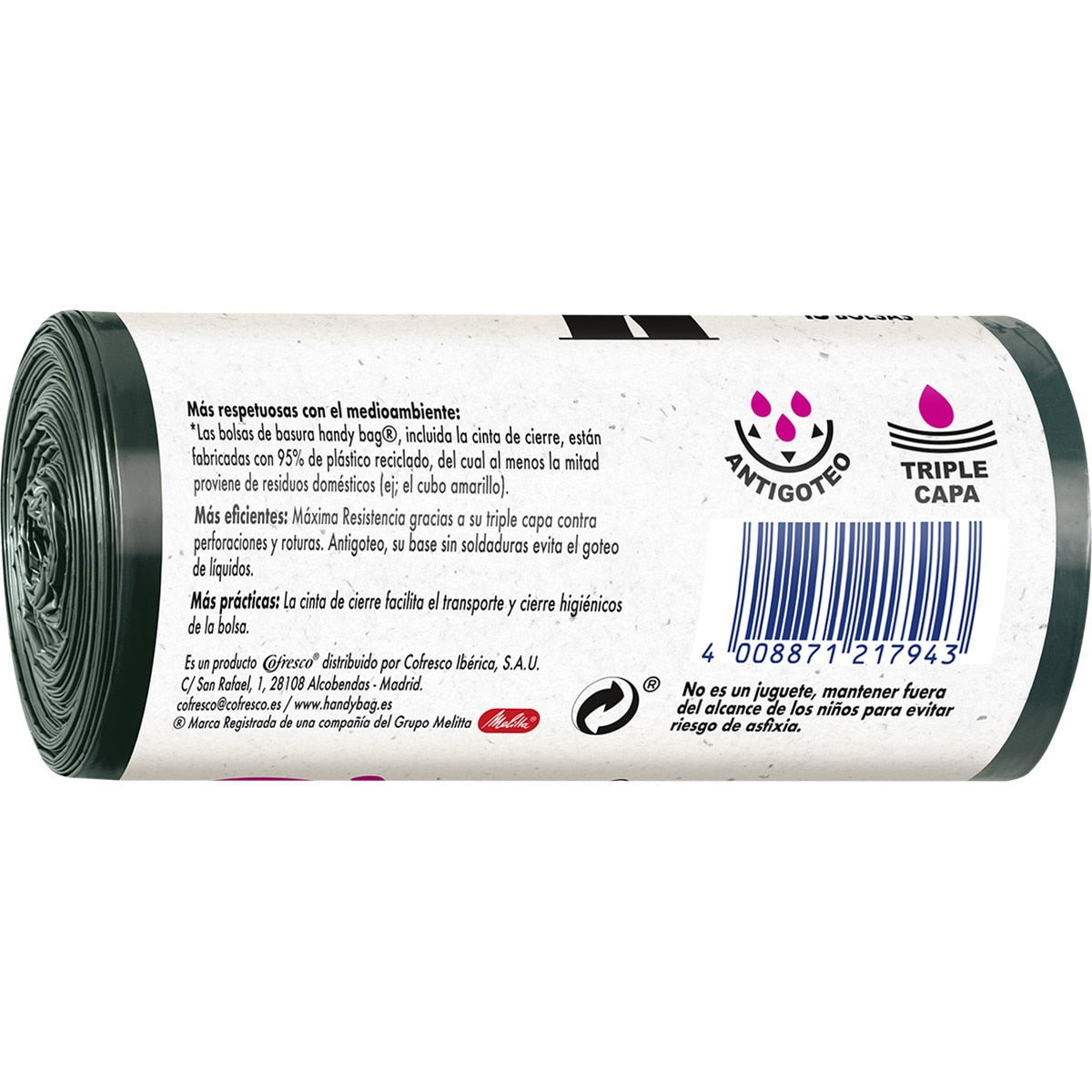Bolsas basura Resistente y Eco 20L Handy Bag 15 uds 100% recicladas