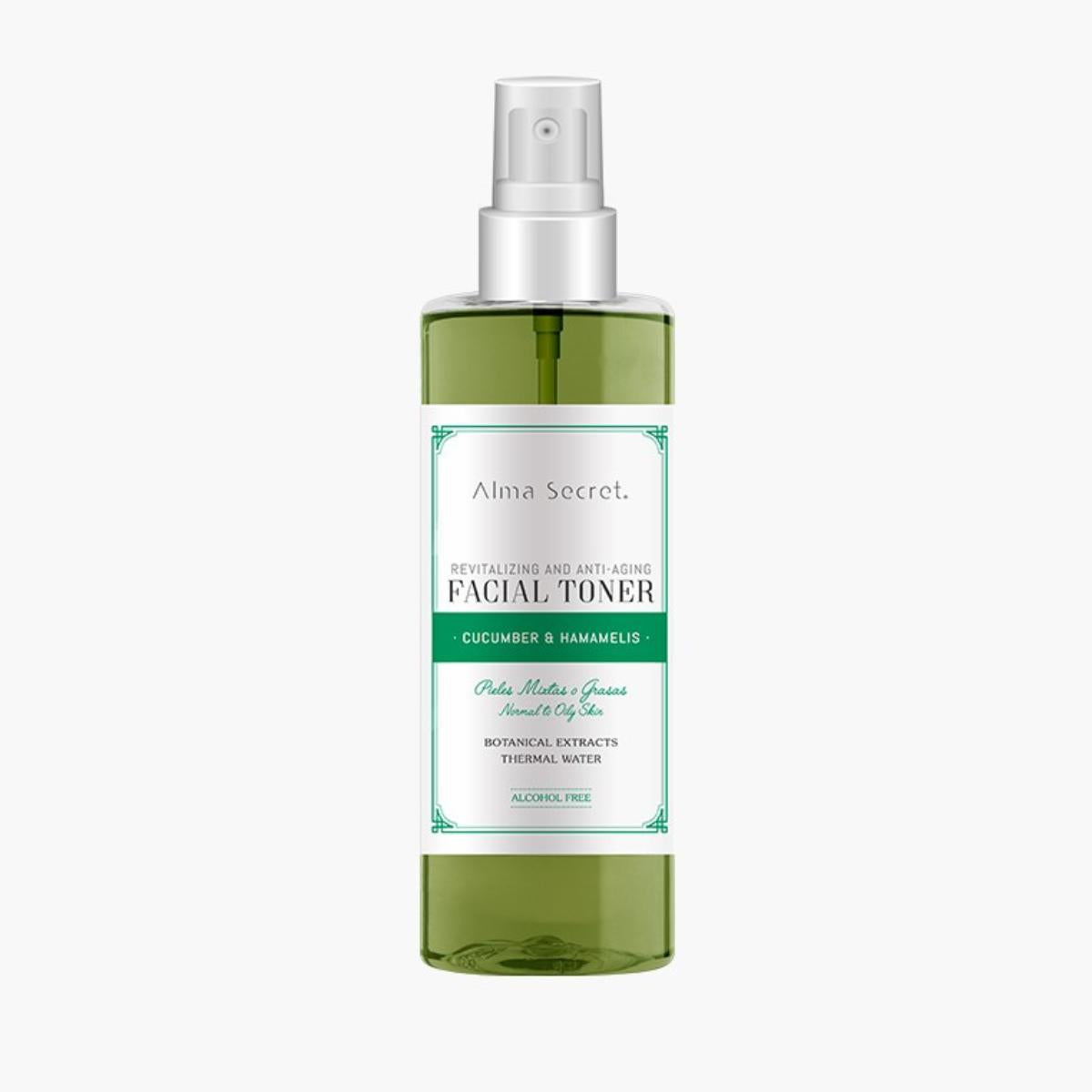 Tónico facial equilibrante y antiedad con pepino & hammamelis  Alma Secret 200  ml