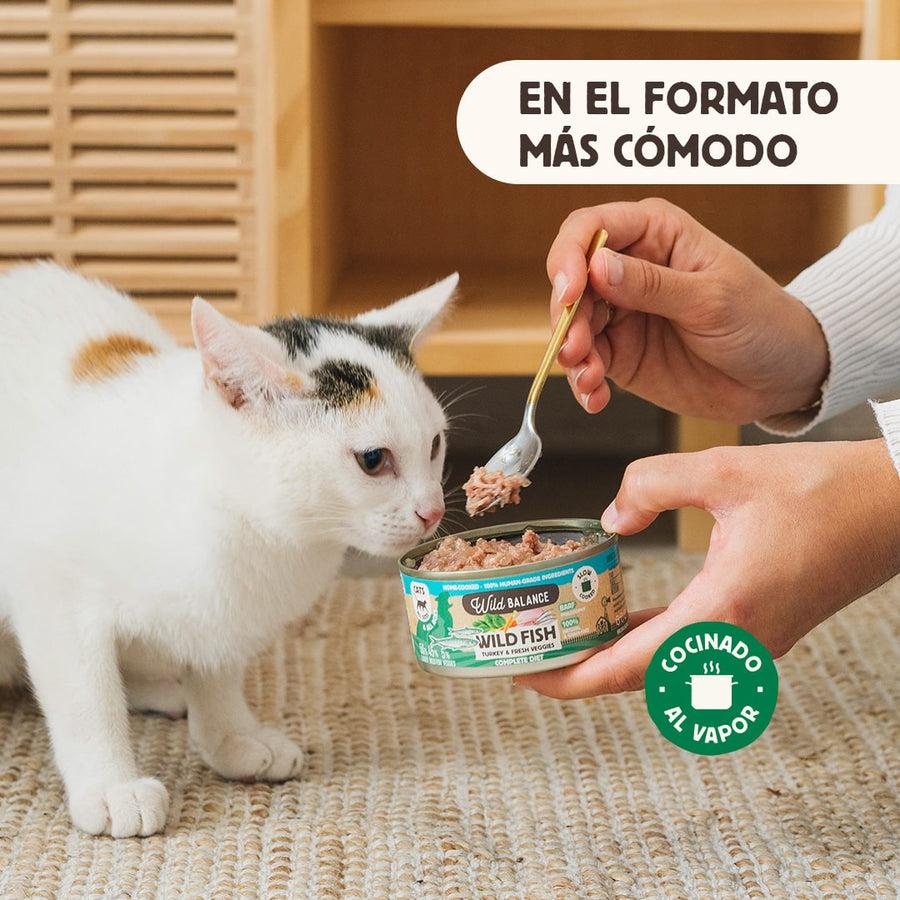 Pack Lata de Pescado y Pavo BARF para gatos 6x120 g Wild Balance