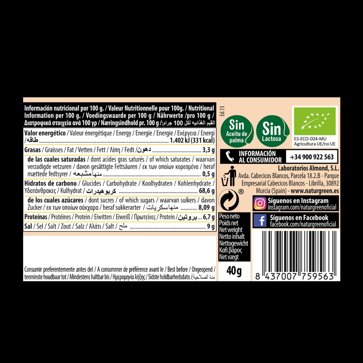 Sopa de Minestrone Finas Hierbas Bio Naturgreen 40g