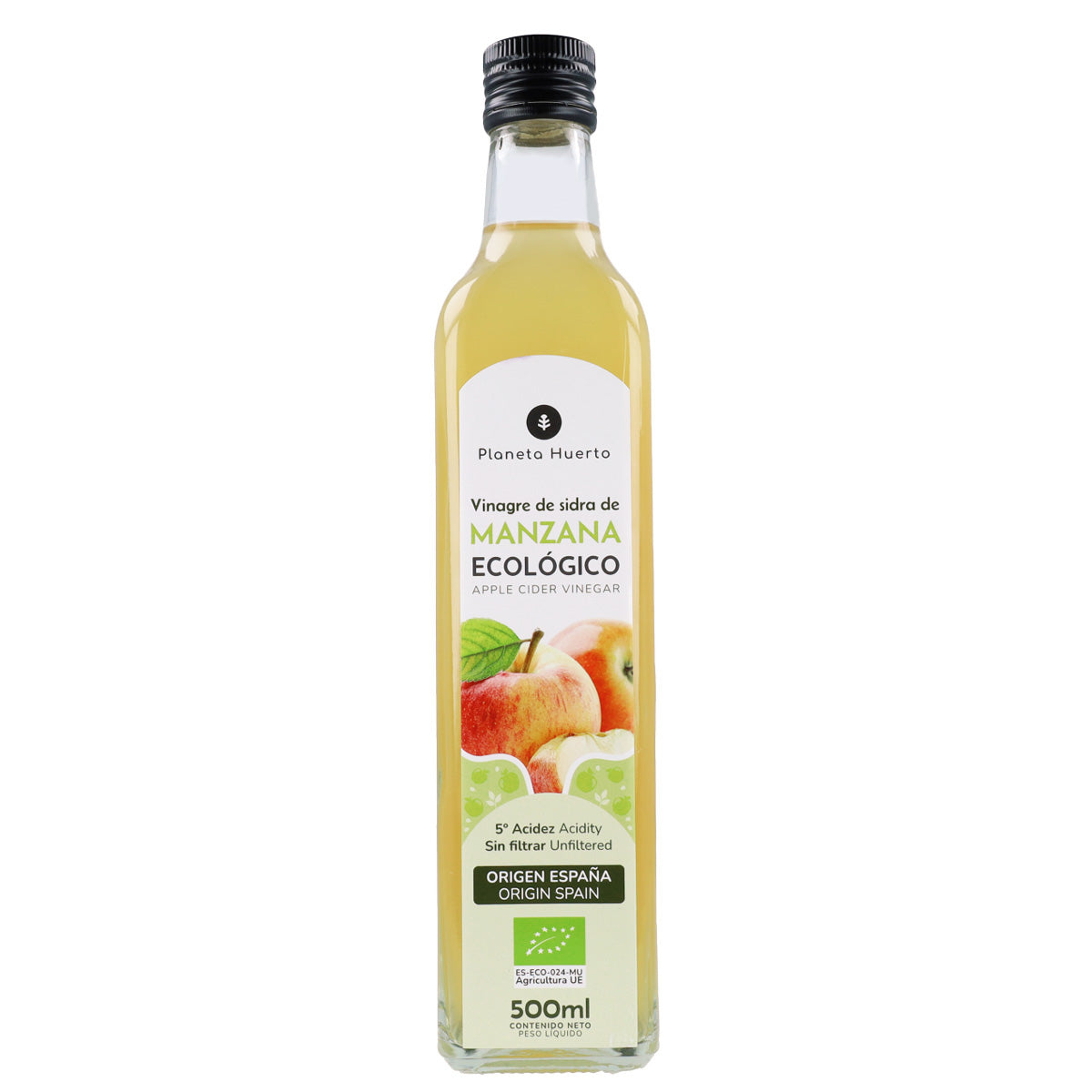 Pack 6x Vinagre de sidra de manzana sin filtrar ECO Planeta Huerto 500 ml
