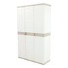 Armario de 3 Puertas con escobero 105 cm Titanium Plastiken Beige