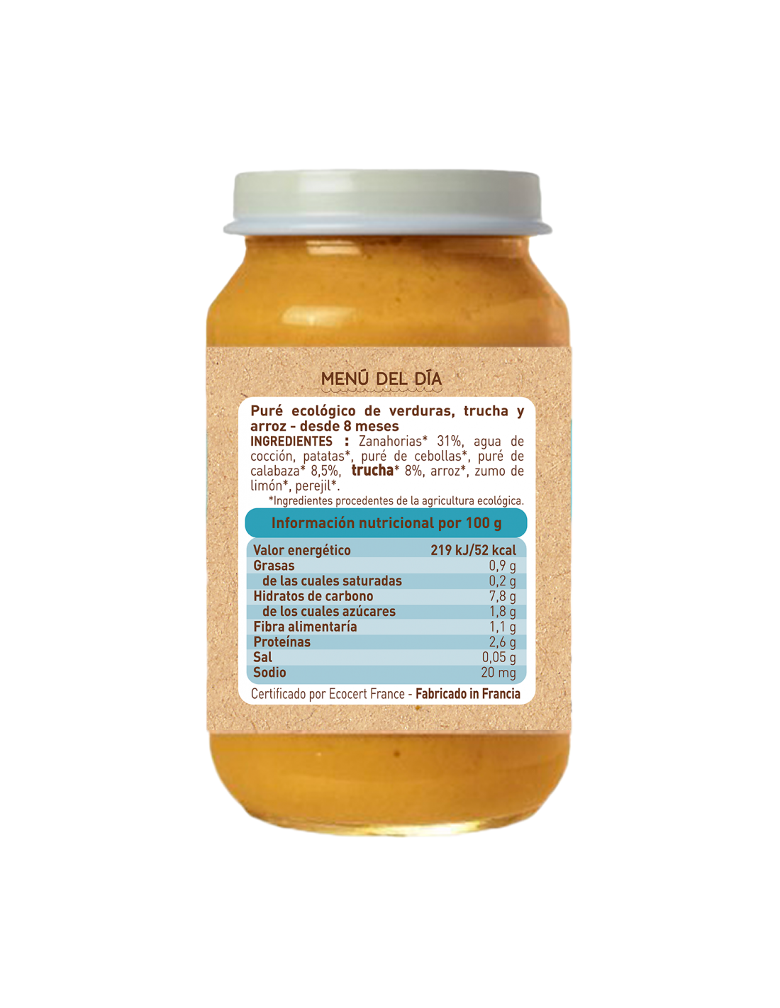 Tarrito Verdura y Trucha Babybio 200g