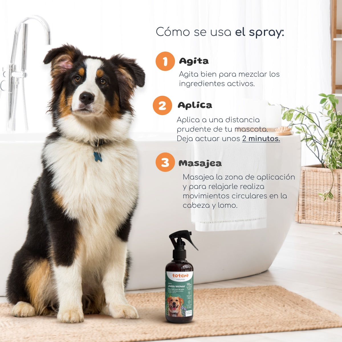 Spray natural repelente para perros Totem Naturals 250 ml
